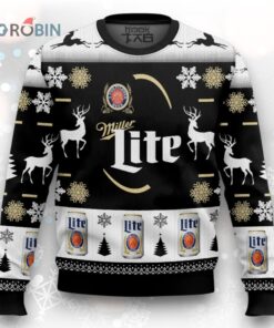 Personalized Black Miller Lite Ugly Christmas Sweater