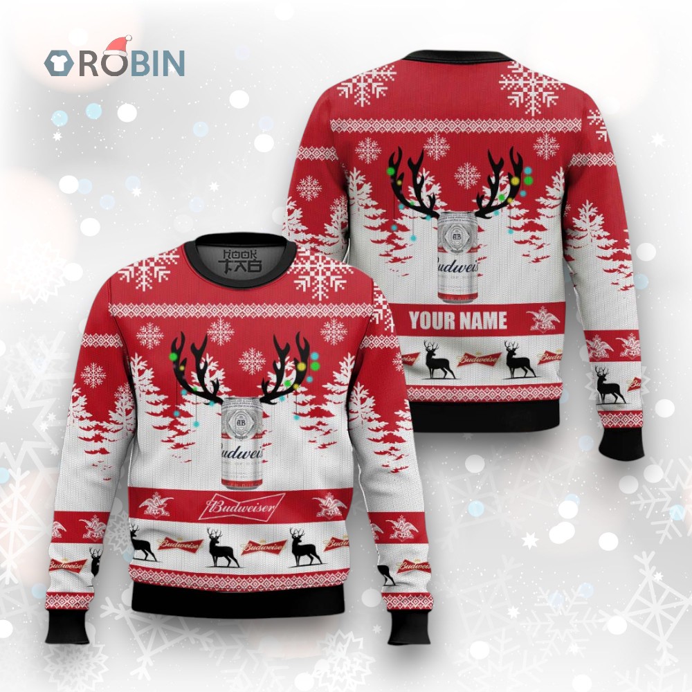 Personalized Budweiser Christmas Ugly Christmas Sweater Personalized Budweiser Christmas Ugly Christmas Sweater