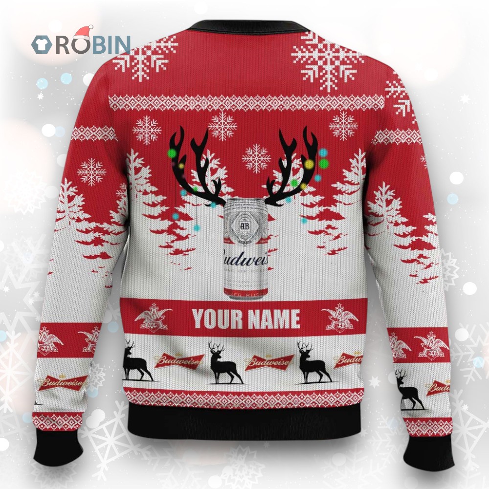 Personalized Budweiser Christmas Ugly Christmas Sweater Personalized Budweiser Christmas Ugly Christmas Sweater