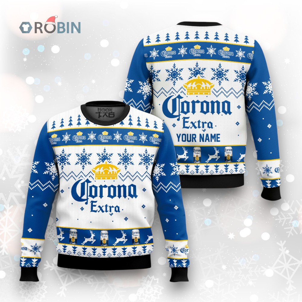 Personalized Corona Beer Ugly Christmas Sweater, Corona Christmas Beer Sweater, Drinking Christmas Gift, Corona Men Sweater, Ugly Xmas Sweater, Corona Shirt Personalized Corona Beer Ugly Christmas Sweater, Corona Christmas Beer Sweater, Drinking Christmas Gift, Corona Men Sweater, Ugly Xmas Sweater, Corona Shirt