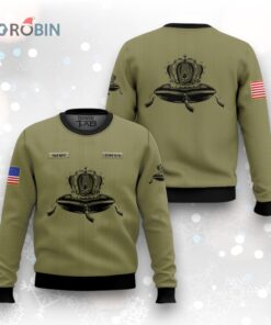 Personalized U.S Flag Crown Royal Ugly Christmas Sweater