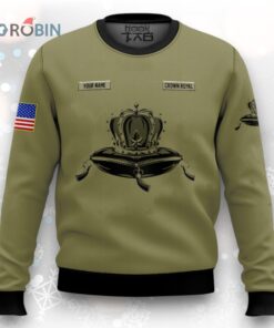 Personalized U.S Flag Crown Royal Ugly Christmas Sweater
