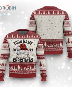 Personalized Xmas Family Ugly Christmas Sweater Custom Name Family Xmas 2024 Santa Hat Personalized Xmas Family Ugly Christmas Sweater Custom Name Family Xmas 2024 Santa Hat