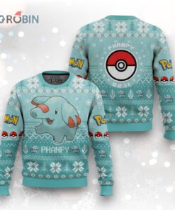 Phanpy Ugly Christmas Sweater   Pokémon Gen 2 Holiday Sweater for Fans Phanpy Ugly Christmas Sweater   Pokémon Gen 2 Holiday Sweater for Fans