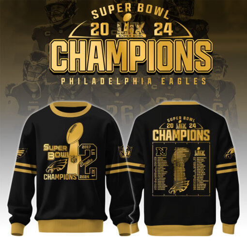 Philadelphia Eagles Super Bowl LIX Champions Sweatshirt, Sweater Golden Version, Eagles Merchandise