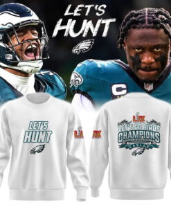 Philadelphia Eagles Super Bowl LIX Champions Sweatshirt, Sweater White Let’s Go Birds, Eagles Gear
