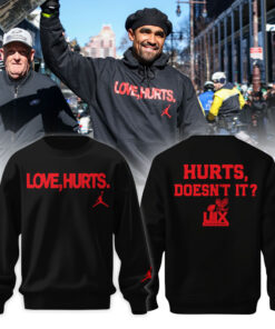 Philadelphia Eagles x Love Hurts Jordan Sweatshirt, Sweater Black – Eagles Love Hurts Shirt, Eagles Unique Gifts