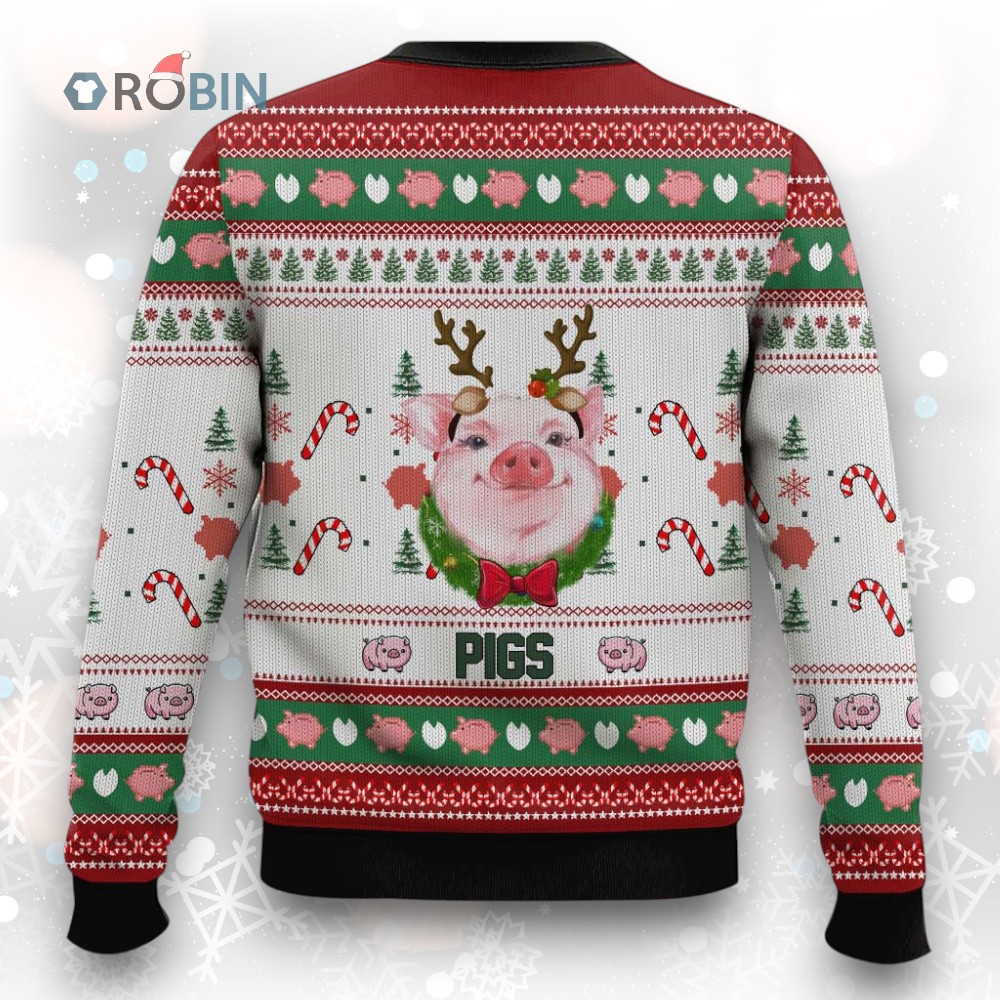 Pigs Santa Hat Ugly Christmas Sweater For Men Women Christmas Gift Sweater Funny Xmas Pigs Santa Hat Ugly Christmas Sweater For Men Women Christmas Gift Sweater Funny Xmas