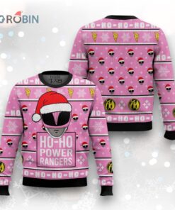Pink Ranger Ho Ho Power Rangers Ugly Christmas Sweater