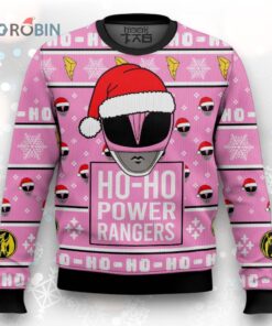 Pink Ranger Ho Ho Power Rangers Ugly Christmas Sweater