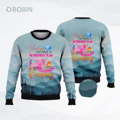 Plan Camping Mountainous Ugly Christmas Sweater
