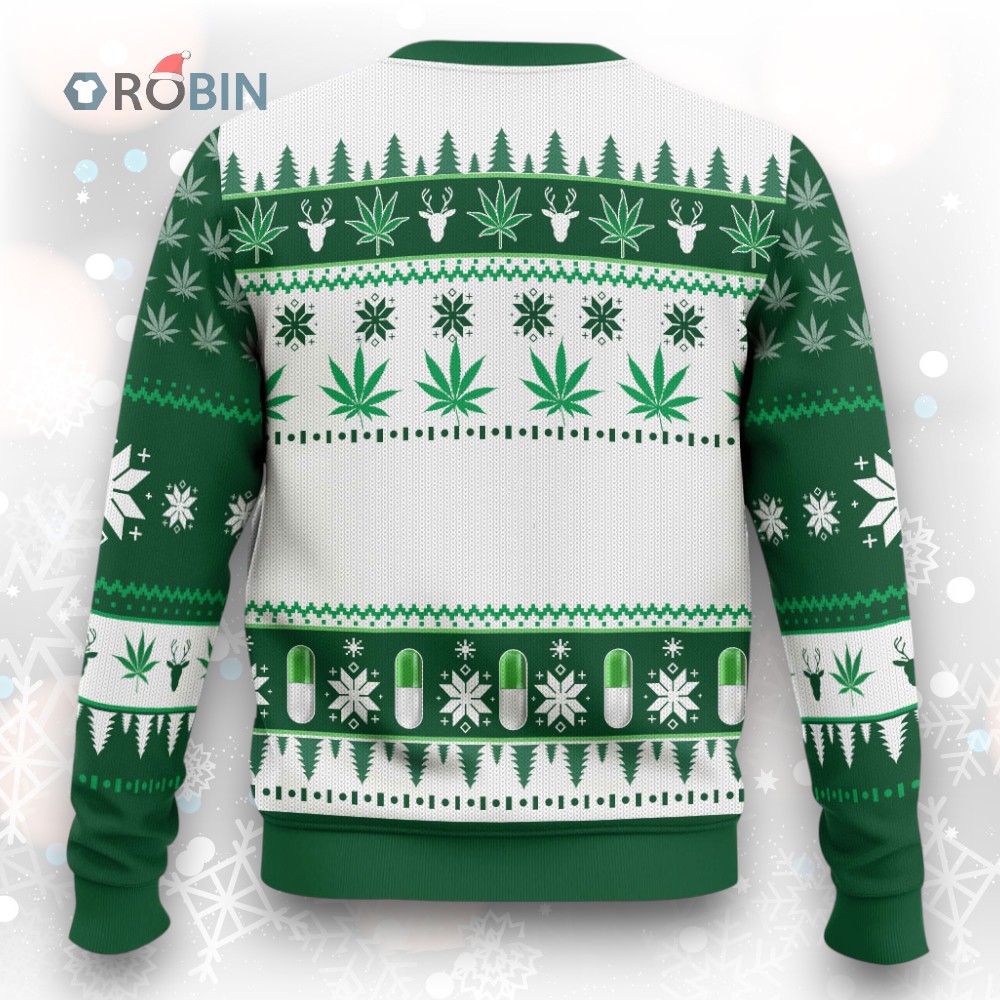 Plants Over Pills Christmas Ugly Sweater   Festive Holiday Apparel Design Plants Over Pills Christmas Ugly Sweater   Festive Holiday Apparel Design