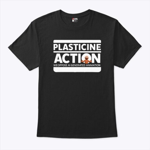 Plasticine Action We Oppose AI Generated Animation Unisex Shirt