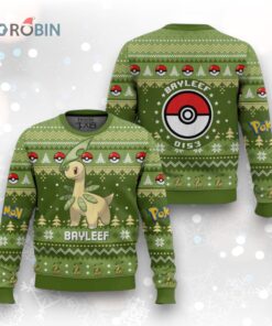 Pokemon Gen 2 Bayleef Ugly Christmas Sweater Pokemon Gen 2 Bayleef Ugly Christmas Sweater