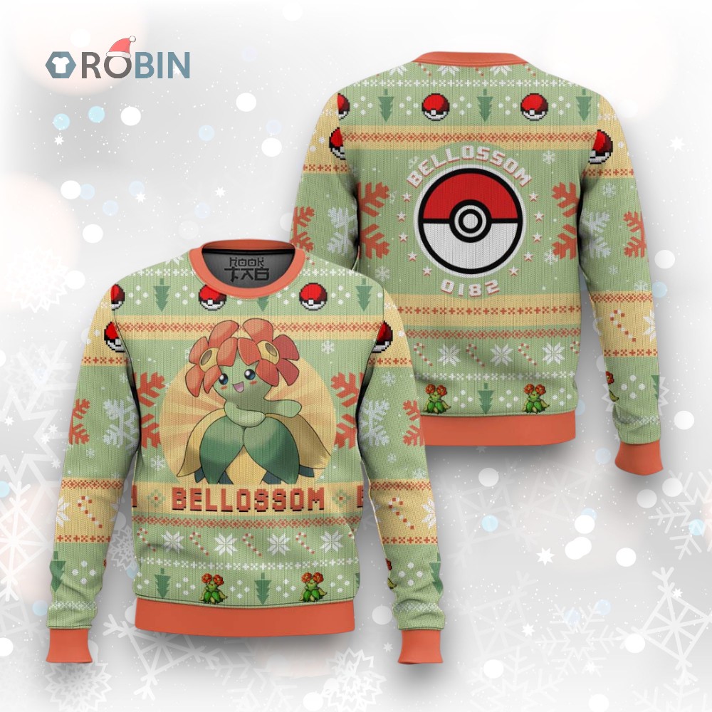 Pokemon Gen 2 Bellossom Ugly Christmas Sweater Pokemon Gen 2 Bellossom Ugly Christmas Sweater