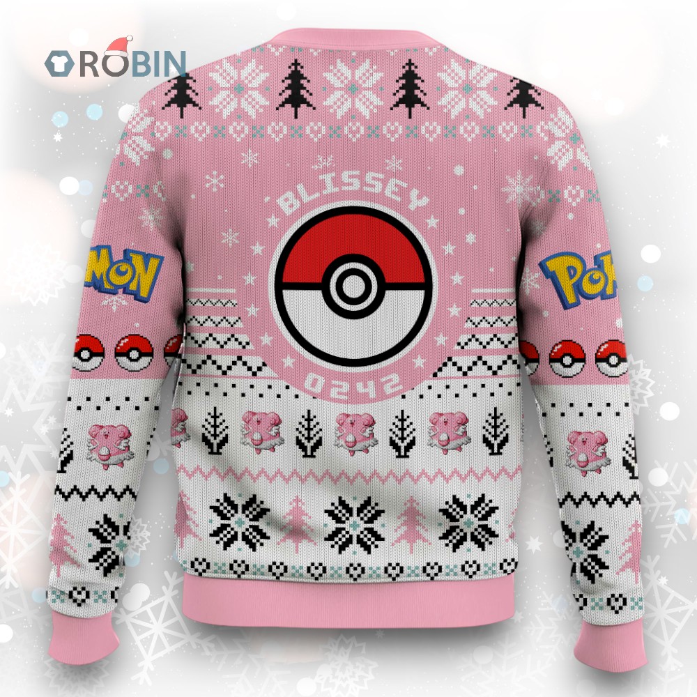 Pokemon Gen 2 Blissey Ugly Christmas Sweater Pokemon Gen 2 Blissey Ugly Christmas Sweater