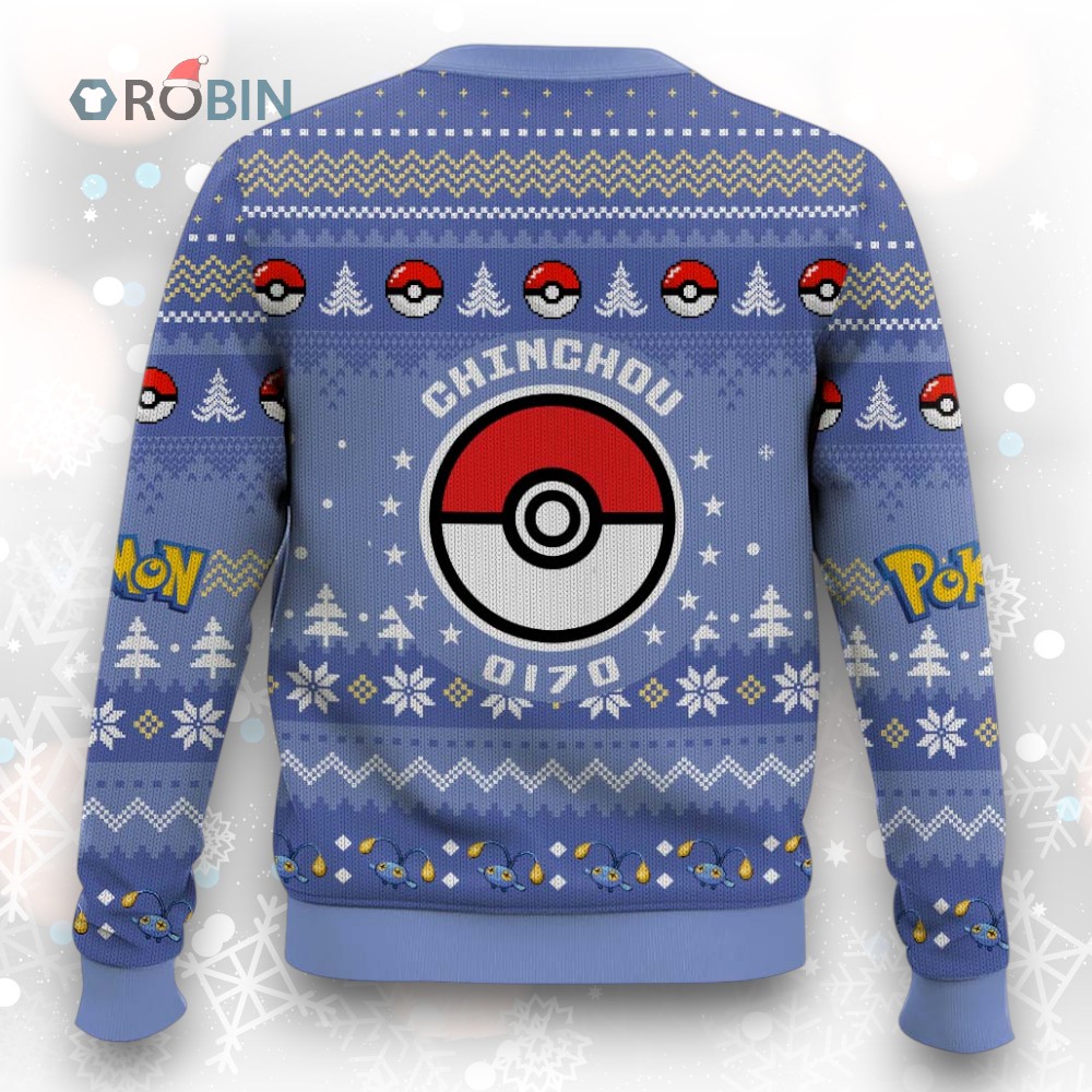 Pokemon Gen 2 Chinchou Ugly Christmas Sweater Pokemon Gen 2 Chinchou Ugly Christmas Sweater