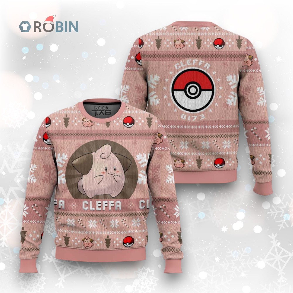 Pokemon Gen 2 Cleffa Ugly Christmas Sweater Pokemon Gen 2 Cleffa Ugly Christmas Sweater