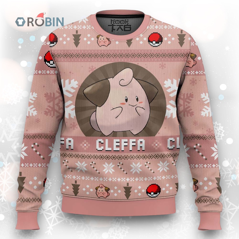 Pokemon Gen 2 Cleffa Ugly Christmas Sweater Pokemon Gen 2 Cleffa Ugly Christmas Sweater