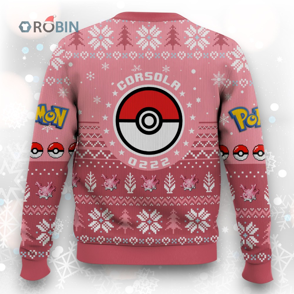 Pokemon Gen 2 Corsola Ugly Christmas Sweater Pokemon Gen 2 Corsola Ugly Christmas Sweater