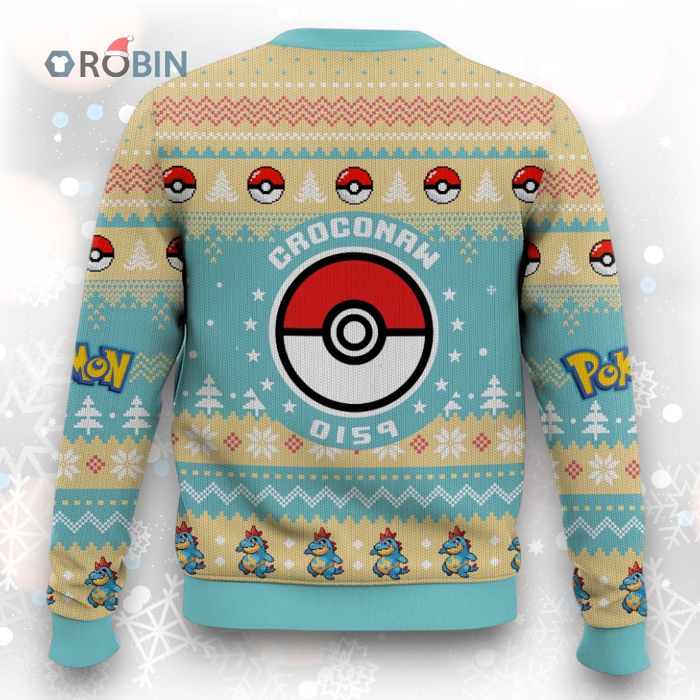 Pokemon Gen 2 Croconaw Ugly Christmas Sweater Pokemon Gen 2 Croconaw Ugly Christmas Sweater
