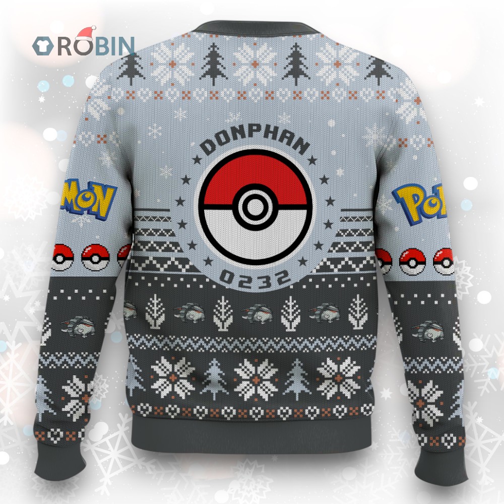 Pokemon Gen 2 Donphan Ugly Christmas Sweater Pokemon Gen 2 Donphan Ugly Christmas Sweater