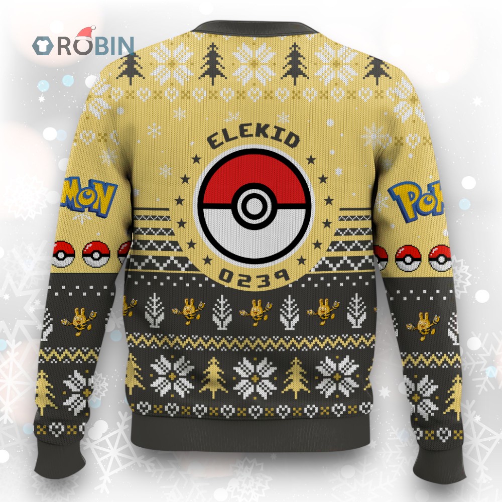 Pokemon Gen 2 Elekid Ugly Christmas Sweater Pokemon Gen 2 Elekid Ugly Christmas Sweater