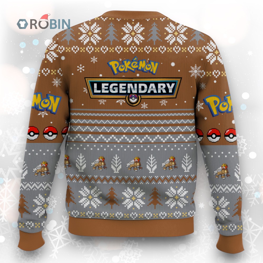 Pokemon Gen 2 Entei Ugly Christmas Sweater Pokemon Gen 2 Entei Ugly Christmas Sweater