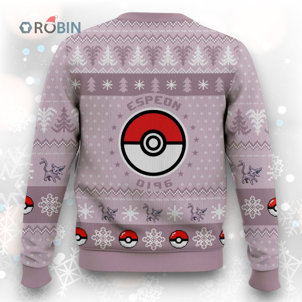Pokemon Gen 2 Espeon Ugly Christmas Sweater Pokemon Gen 2 Espeon Ugly Christmas Sweater