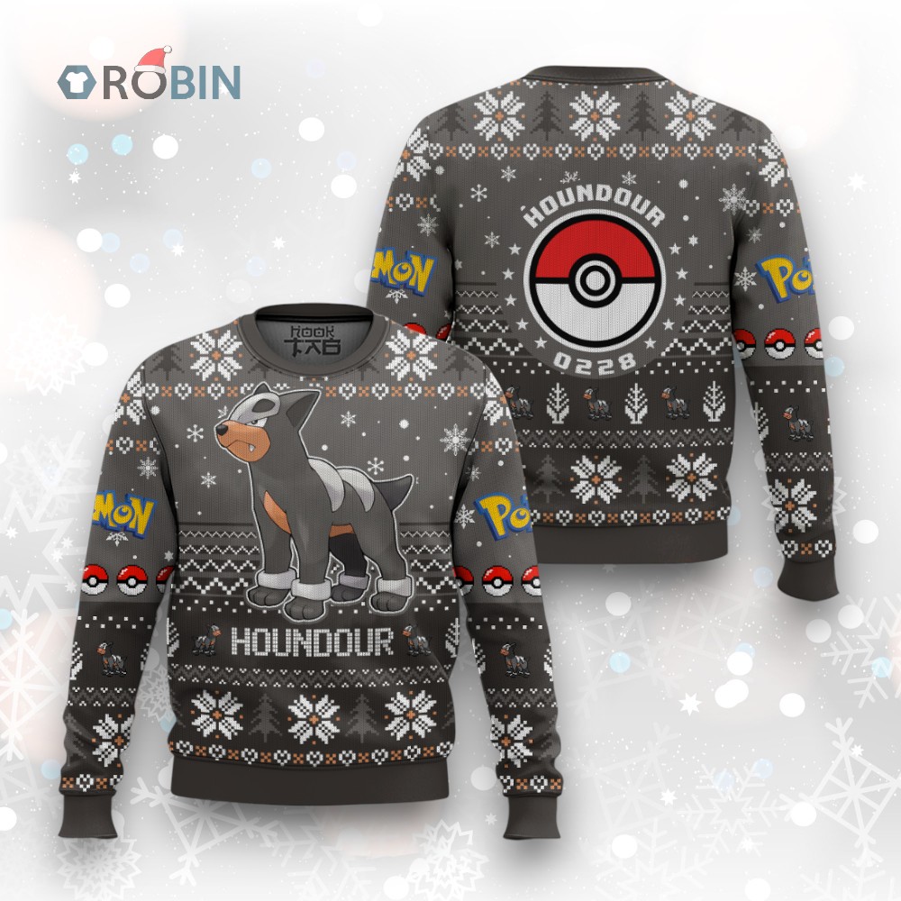 Pokemon Gen 2 Houndour Ugly Christmas Sweater Pokemon Gen 2 Houndour Ugly Christmas Sweater