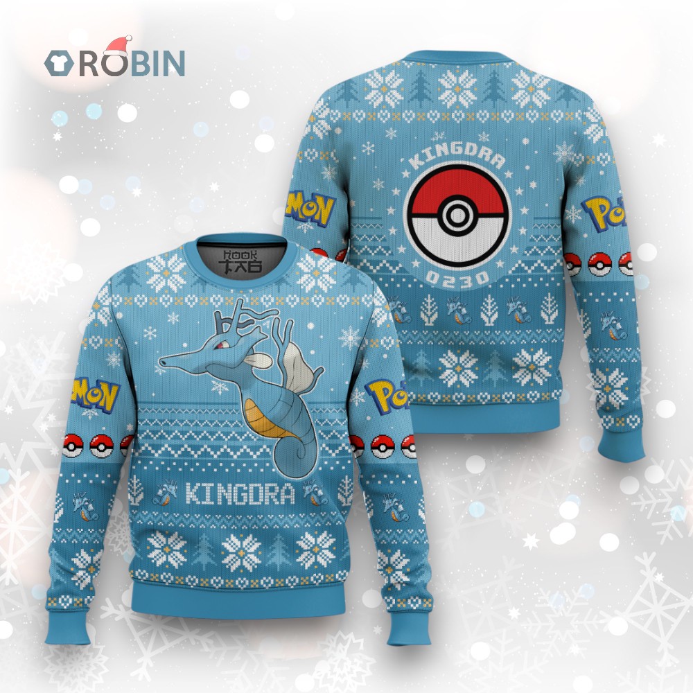 Pokemon Gen 2 Kingdra Ugly Christmas Sweater Pokemon Gen 2 Kingdra Ugly Christmas Sweater