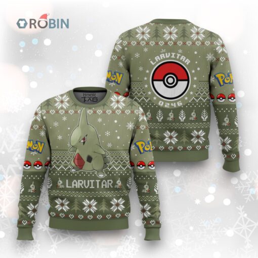 Pokemon Gen 2 Larvitar Ugly Christmas Sweater