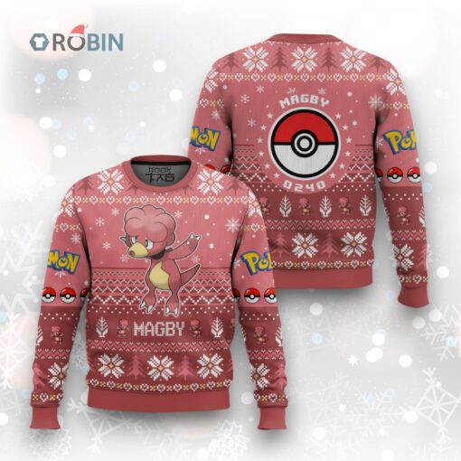 Pokemon Gen 2 Magby Ugly Christmas Sweater