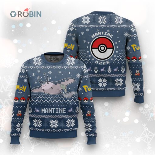 Pokemon Gen 2 Mantine Ugly Christmas Sweater
