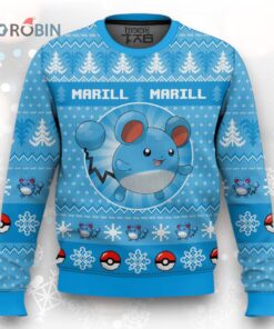 Pokemon Gen 2 Marill Ugly Christmas Sweater