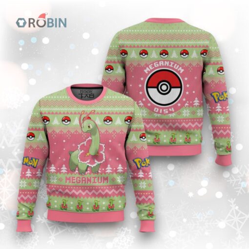 Pokemon Gen 2 Meganium Ugly Christmas Sweater
