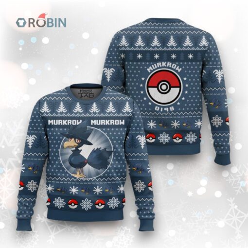 Pokemon Gen 2 Murkrow Ugly Christmas Sweater