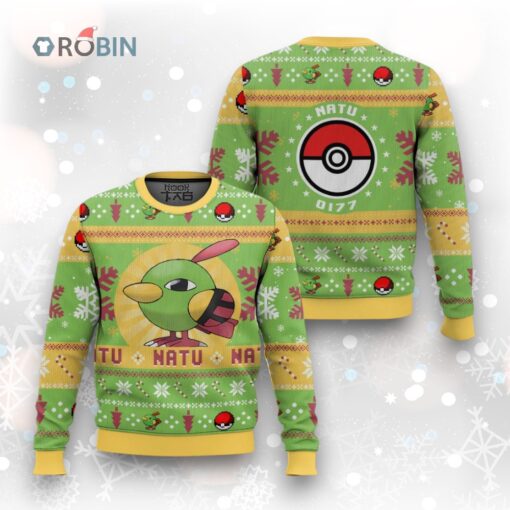 Pokemon Gen 2 Natu Ugly Christmas Sweater