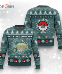 Pokemon Gen 2 Qwilfish Ugly Christmas Sweater