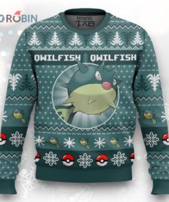Pokemon Gen 2 Qwilfish Ugly Christmas Sweater