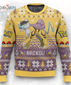 Pokemon Gen 2 Raikou Ugly Christmas Sweater