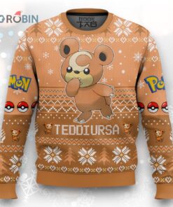 Pokemon Gen 2 Teddiursa Ugly Christmas Sweater