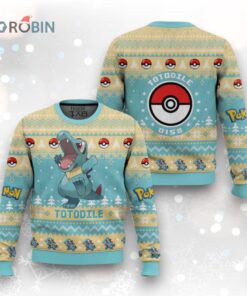 Pokemon Gen 2 Totodile Ugly Christmas Sweater