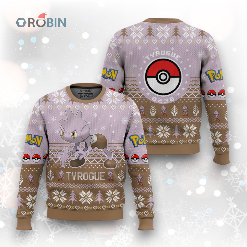 Pokemon Gen 2 Tyrogue Ugly Christmas Sweater Pokemon Gen 2 Tyrogue Ugly Christmas Sweater