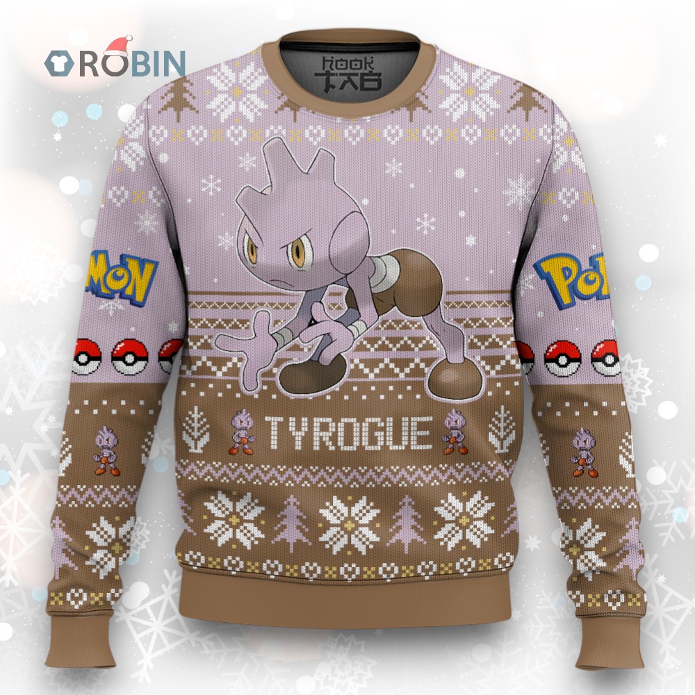 Pokemon Gen 2 Tyrogue Ugly Christmas Sweater Pokemon Gen 2 Tyrogue Ugly Christmas Sweater