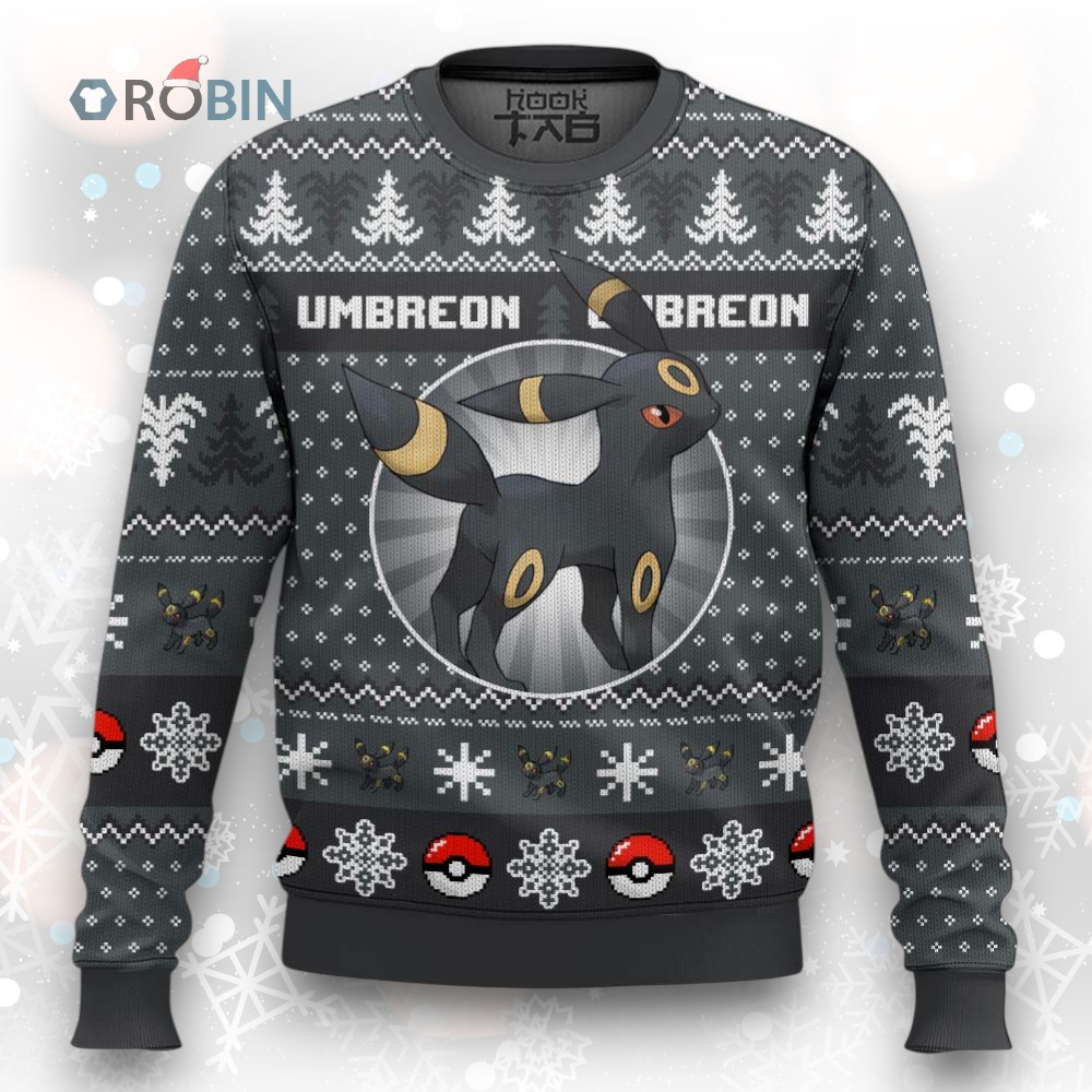 Pokemon Gen 2 Umbreon Ugly Christmas Sweater Pokemon Gen 2 Umbreon Ugly Christmas Sweater