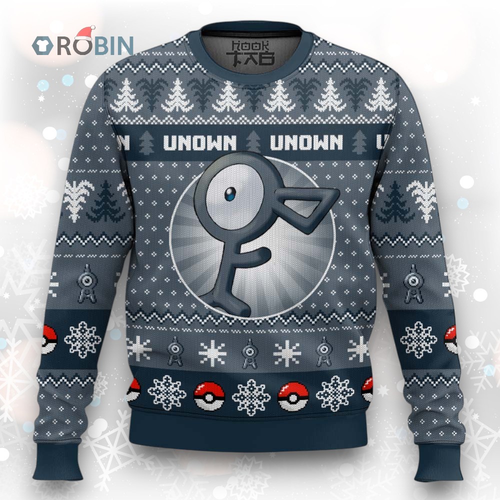 Pokemon Gen 2 Unown Ugly Christmas Sweater Pokemon Gen 2 Unown Ugly Christmas Sweater