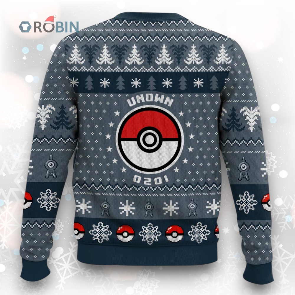 Pokemon Gen 2 Unown Ugly Christmas Sweater Pokemon Gen 2 Unown Ugly Christmas Sweater
