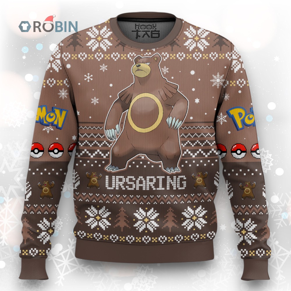 Pokemon Gen 2 Ursaring Ugly Christmas Sweater Pokemon Gen 2 Ursaring Ugly Christmas Sweater