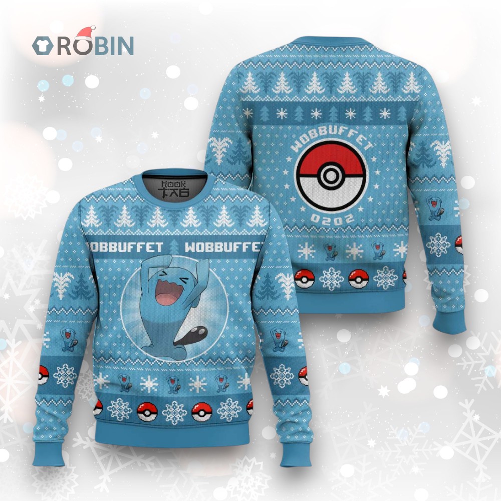 Pokemon Gen 2 Wobbuffet Ugly Christmas Sweater Pokemon Gen 2 Wobbuffet Ugly Christmas Sweater